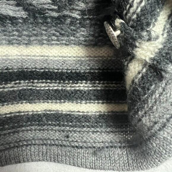 KAREN SCOTT Cardigan Sweater Women PL Wool Striped Aztec Pattern Button - Picture 5 of 8